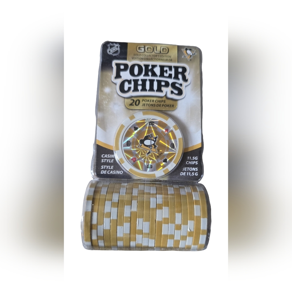 Gold Casino Style NHL Pittsburgh Penguin Poker Chips